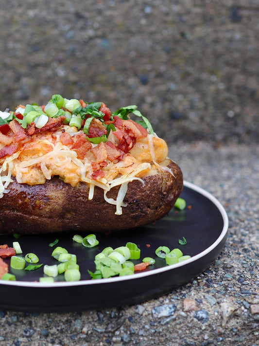 Baked Potatoes with Chipotle Prawns